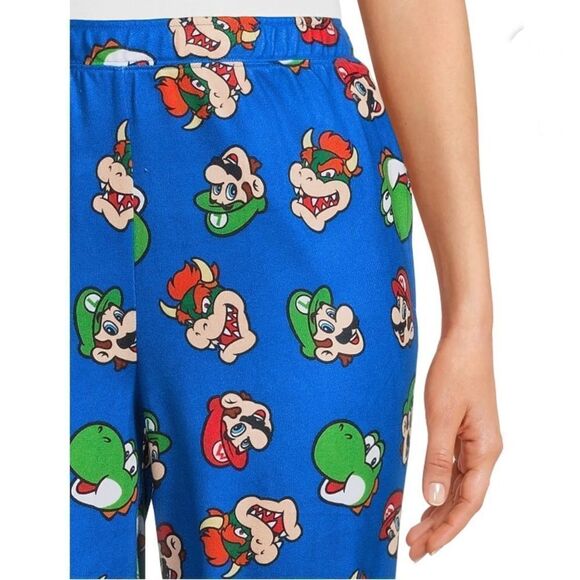 Mario & Friends Print Soft Comfy Lounge Pajama Sleep Pants, Size S - Picture 3 of 6